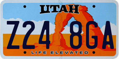UT license plate Z248GA