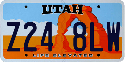 UT license plate Z248LW