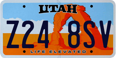 UT license plate Z248SV