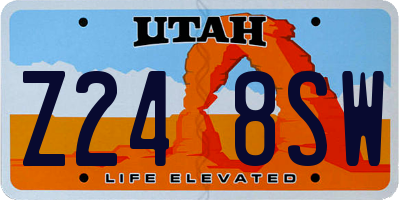 UT license plate Z248SW