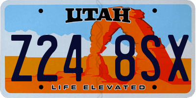UT license plate Z248SX