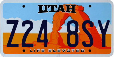UT license plate Z248SY