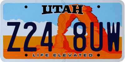 UT license plate Z248UW