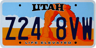 UT license plate Z248VW