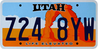UT license plate Z248YW