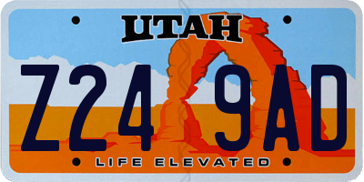 UT license plate Z249AD
