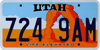 UT license plate Z249AM