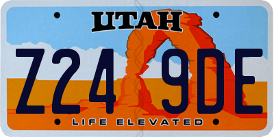 UT license plate Z249DE