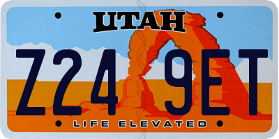 UT license plate Z249ET