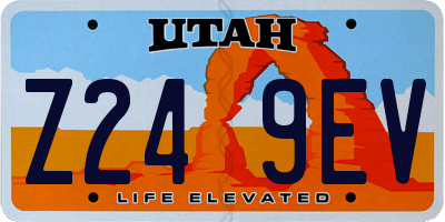 UT license plate Z249EV