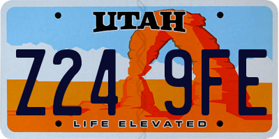 UT license plate Z249FE
