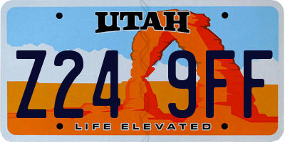 UT license plate Z249FF