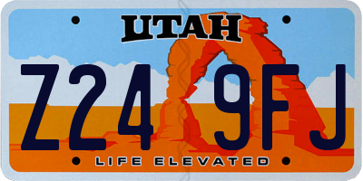 UT license plate Z249FJ