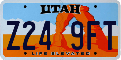 UT license plate Z249FT