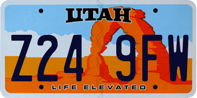 UT license plate Z249FW