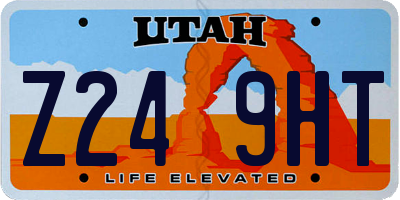 UT license plate Z249HT