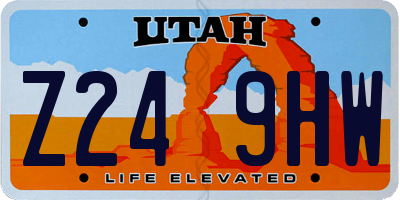 UT license plate Z249HW