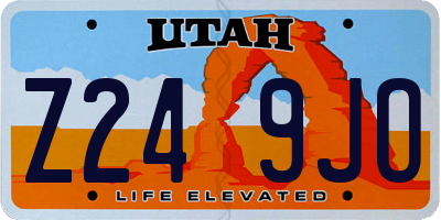 UT license plate Z249JO