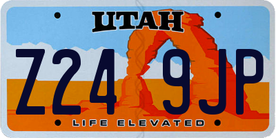 UT license plate Z249JP