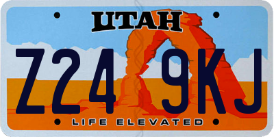 UT license plate Z249KJ