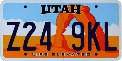 UT license plate Z249KL