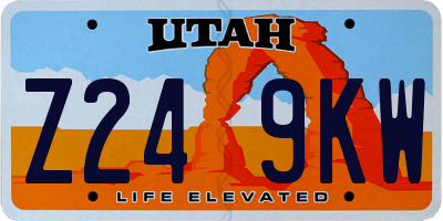 UT license plate Z249KW