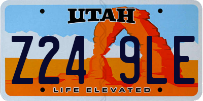 UT license plate Z249LE