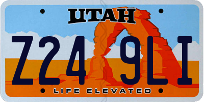 UT license plate Z249LI
