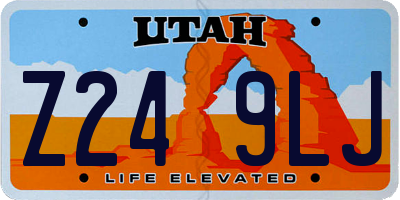 UT license plate Z249LJ