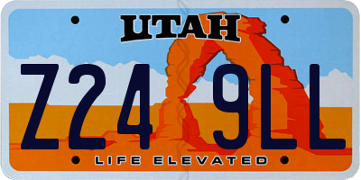 UT license plate Z249LL