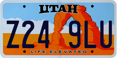 UT license plate Z249LU
