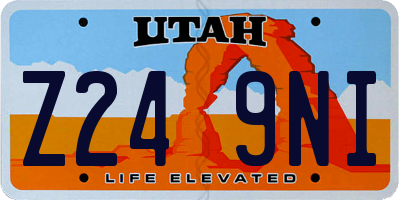 UT license plate Z249NI