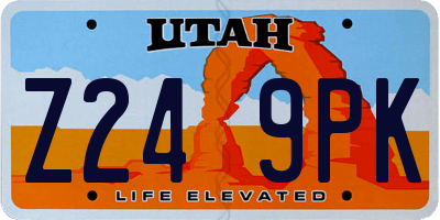 UT license plate Z249PK