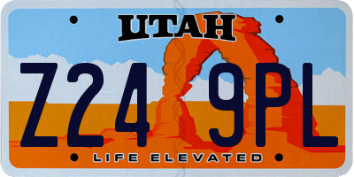 UT license plate Z249PL