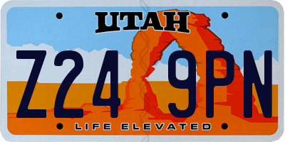UT license plate Z249PN