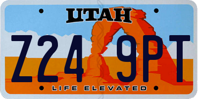 UT license plate Z249PT