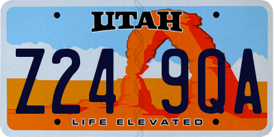 UT license plate Z249QA