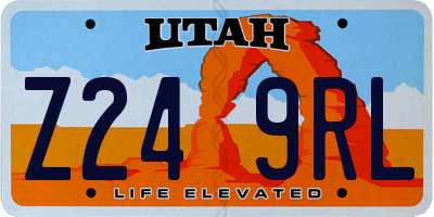 UT license plate Z249RL