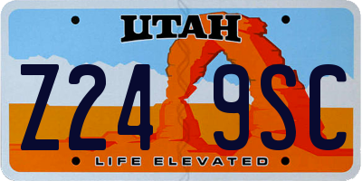 UT license plate Z249SC