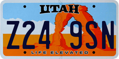 UT license plate Z249SN