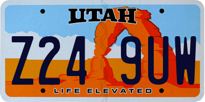 UT license plate Z249UW