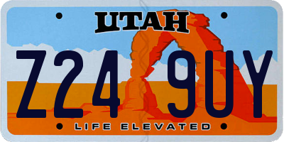 UT license plate Z249UY