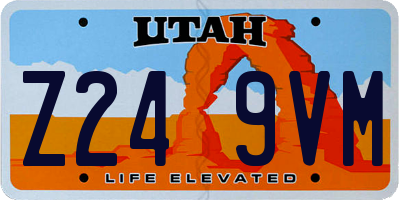 UT license plate Z249VM