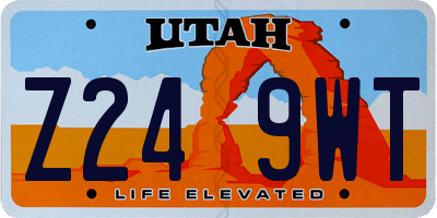 UT license plate Z249WT