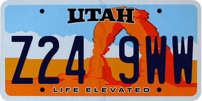 UT license plate Z249WW