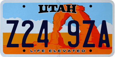 UT license plate Z249ZA