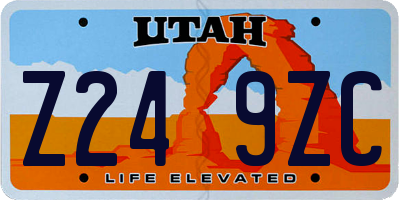 UT license plate Z249ZC