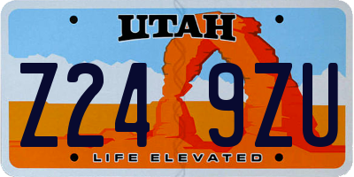 UT license plate Z249ZU