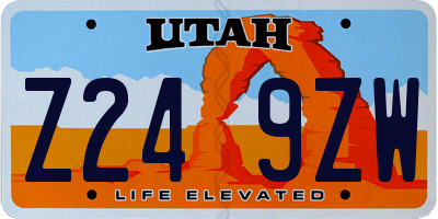UT license plate Z249ZW