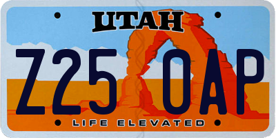 UT license plate Z250AP